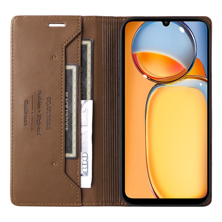 For Redmi 13C GQUTROBE G01 RFID Anti-theft Leather Phone Case