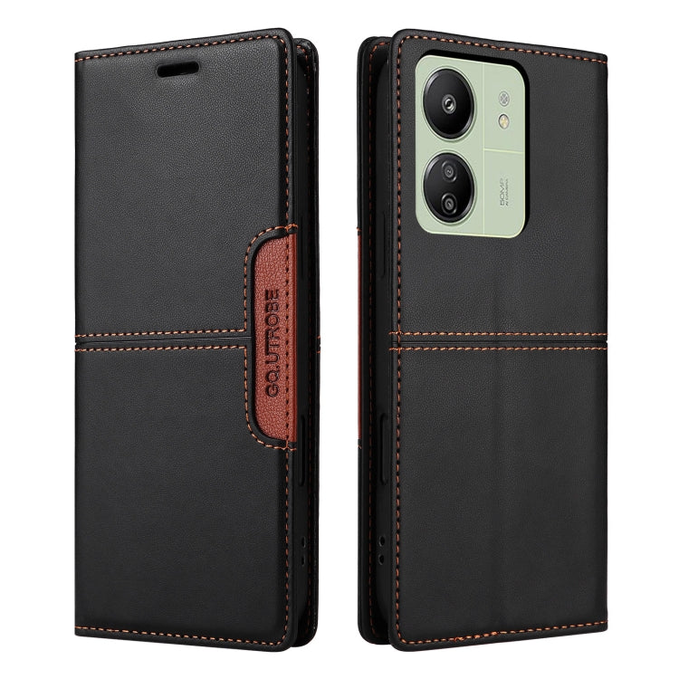 For Redmi 13C GQUTROBE G01 RFID Anti-theft Leather Phone Case