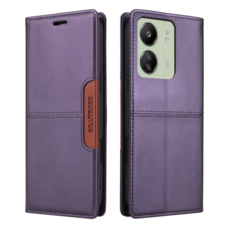 For Redmi 13C GQUTROBE G01 RFID Anti-theft Leather Phone Case