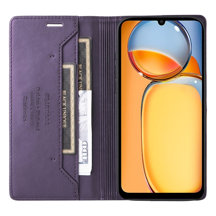 For Redmi 13C GQUTROBE G01 RFID Anti-theft Leather Phone Case