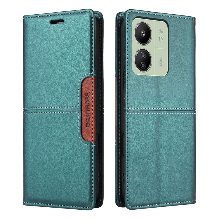 For Redmi 13C GQUTROBE G01 RFID Anti-theft Leather Phone Case