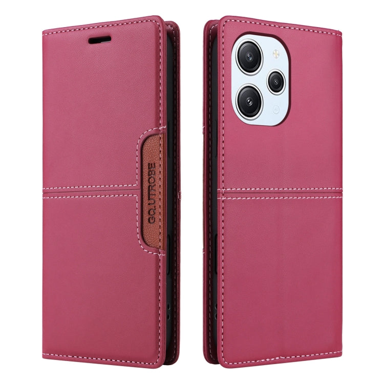 For Redmi 12 4G GQUTROBE G01 RFID Anti-theft Leather Phone Case
