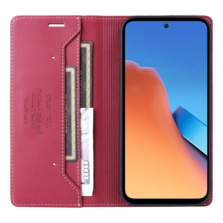 For Redmi 12 4G GQUTROBE G01 RFID Anti-theft Leather Phone Case