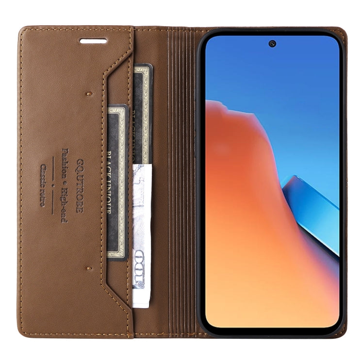 For Redmi 12 4G GQUTROBE G01 RFID Anti-theft Leather Phone Case