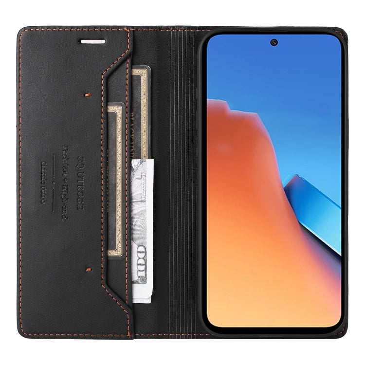 For Redmi 12 4G GQUTROBE G01 RFID Anti-theft Leather Phone Case