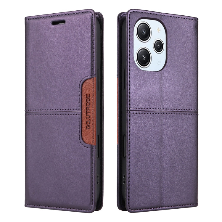 For Redmi 12 4G GQUTROBE G01 RFID Anti-theft Leather Phone Case