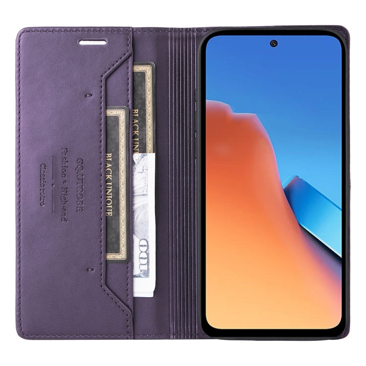 For Redmi 12 4G GQUTROBE G01 RFID Anti-theft Leather Phone Case
