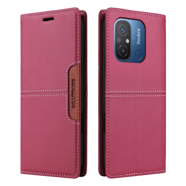 For Redmi 12C GQUTROBE G01 RFID Anti-theft Leather Phone Case