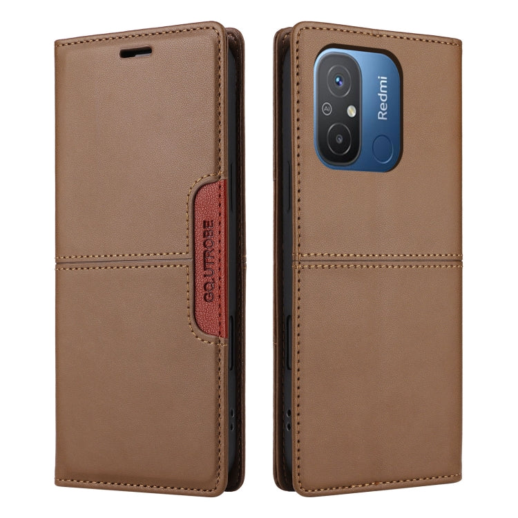 For Redmi 12C GQUTROBE G01 RFID Anti-theft Leather Phone Case