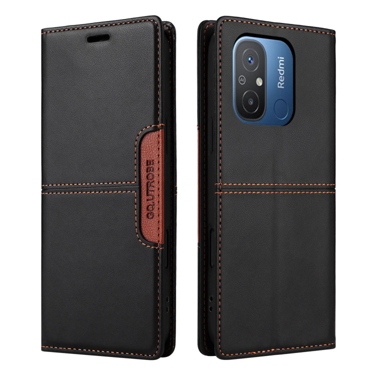 For Redmi 12C GQUTROBE G01 RFID Anti-theft Leather Phone Case