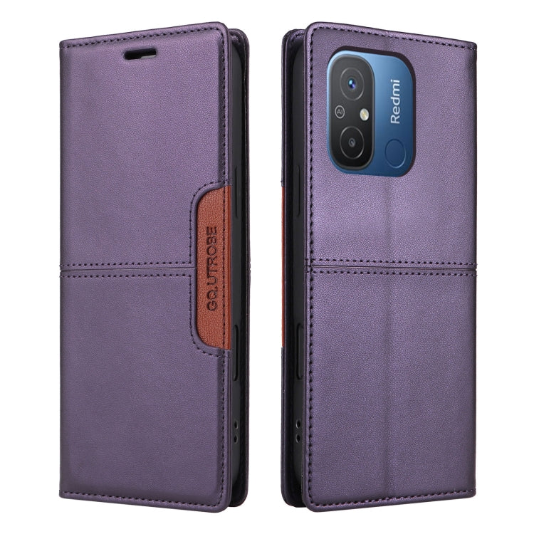 For Redmi 12C GQUTROBE G01 RFID Anti-theft Leather Phone Case