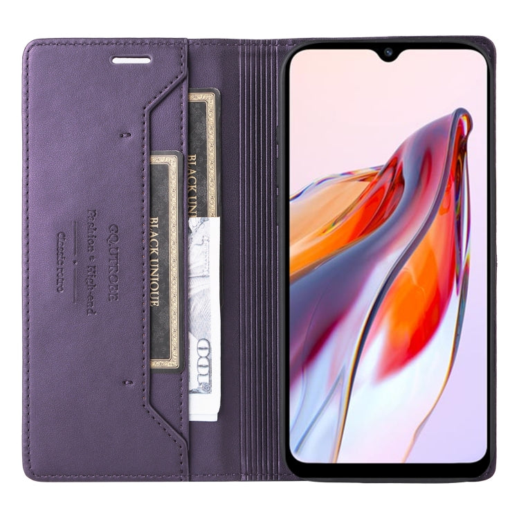For Redmi 12C GQUTROBE G01 RFID Anti-theft Leather Phone Case