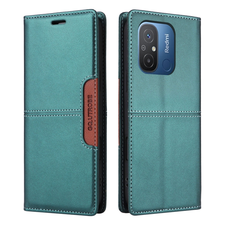 For Redmi 12C GQUTROBE G01 RFID Anti-theft Leather Phone Case