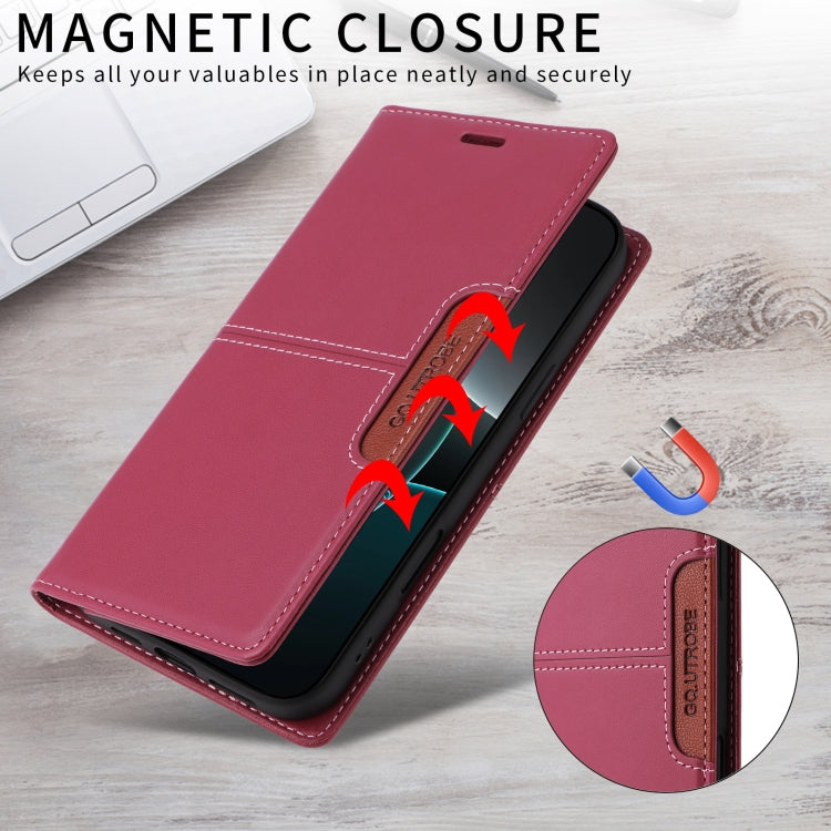 For Redmi 10C GQUTROBE G01 RFID Anti-theft Leather Phone Case