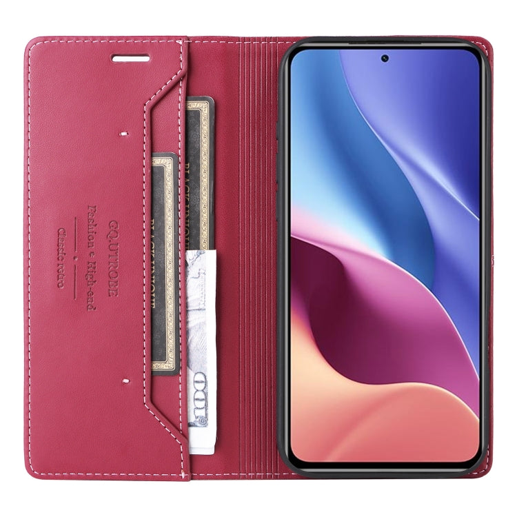 For Redmi K40 GQUTROBE G01 RFID Anti-theft Leather Phone Case