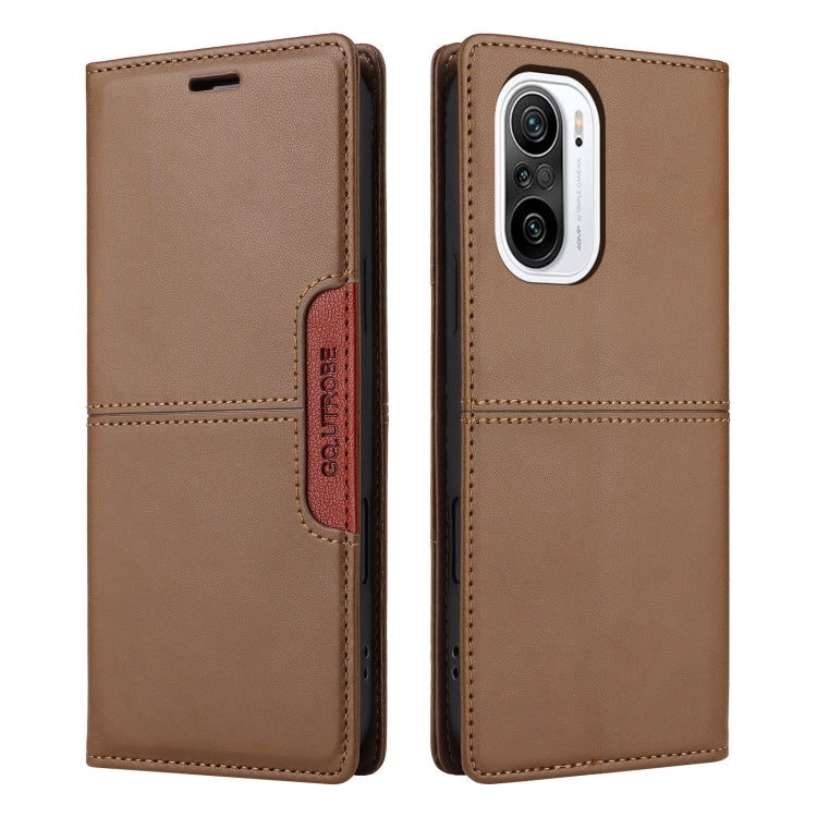 For Redmi K40 GQUTROBE G01 RFID Anti-theft Leather Phone Case
