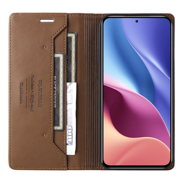 For Redmi K40 GQUTROBE G01 RFID Anti-theft Leather Phone Case