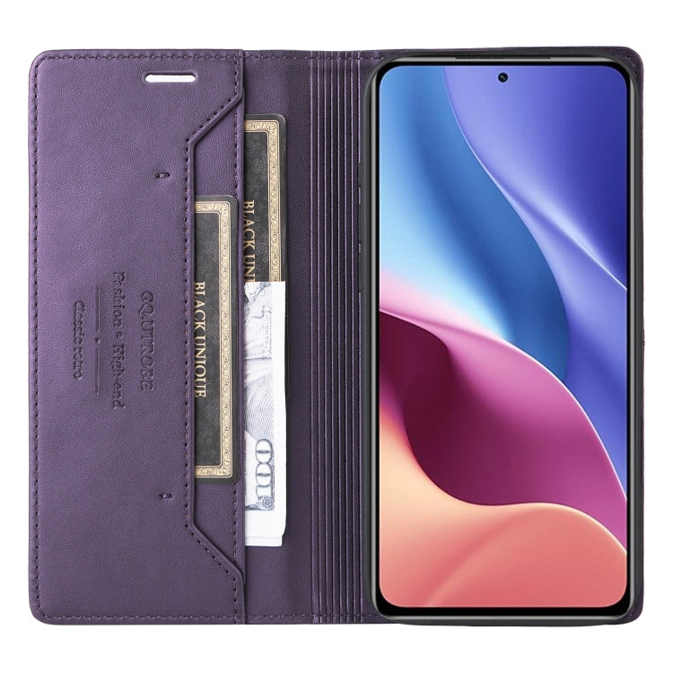 For Redmi K40 GQUTROBE G01 RFID Anti-theft Leather Phone Case