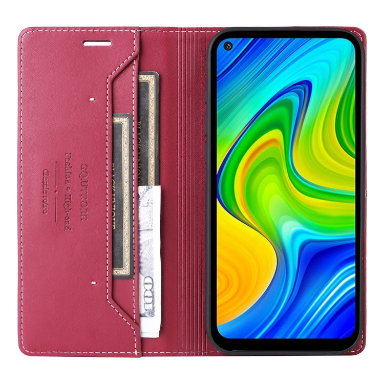 For Redmi Note 9S GQUTROBE G01 RFID Anti-theft Leather Phone Case