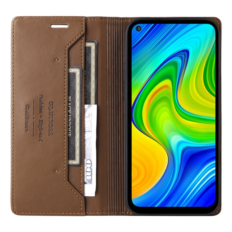 For Redmi Note 9S GQUTROBE G01 RFID Anti-theft Leather Phone Case