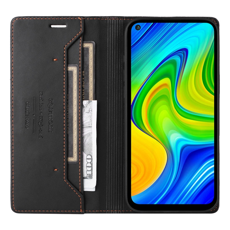 For Redmi Note 9S GQUTROBE G01 RFID Anti-theft Leather Phone Case