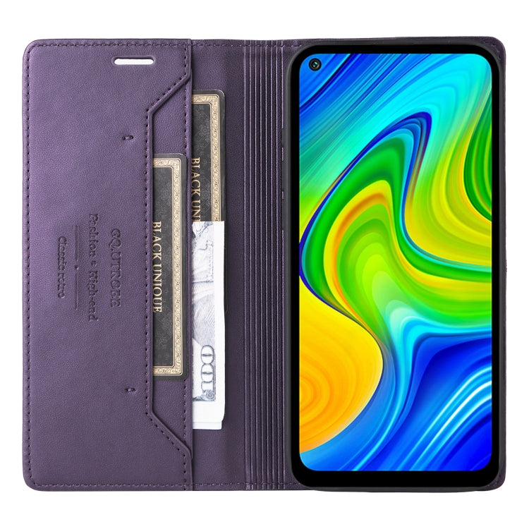For Redmi Note 9S GQUTROBE G01 RFID Anti-theft Leather Phone Case