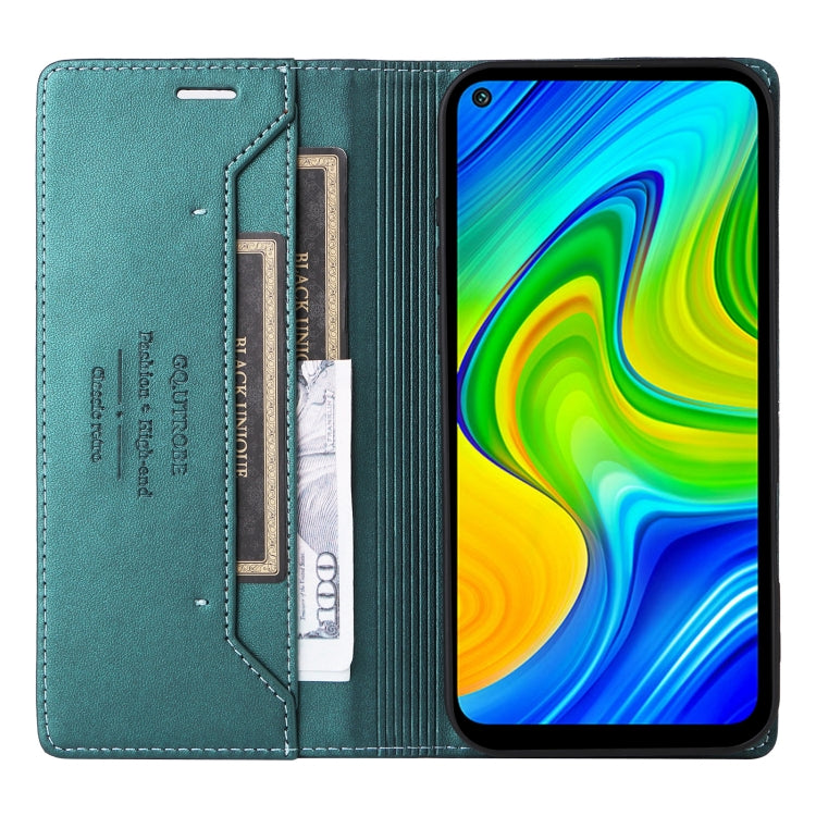 For Redmi Note 9S GQUTROBE G01 RFID Anti-theft Leather Phone Case