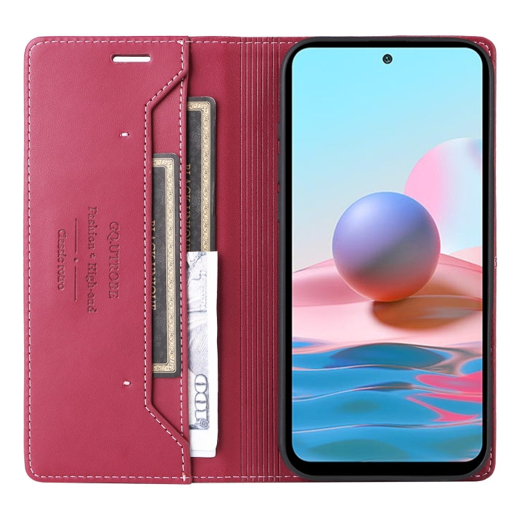 For Redmi Note 10 4G GQUTROBE G01 RFID Anti-theft Leather Phone Case