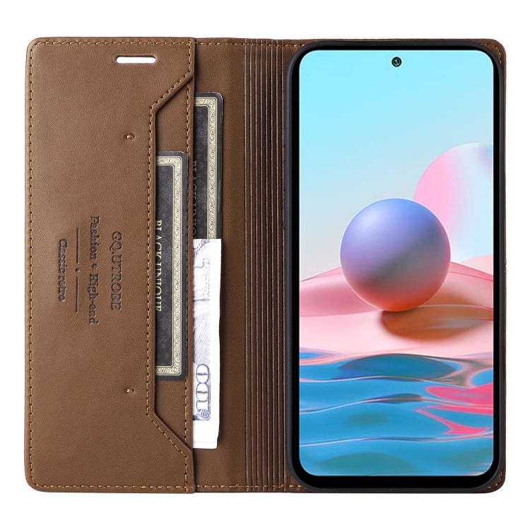 For Redmi Note 10 4G GQUTROBE G01 RFID Anti-theft Leather Phone Case