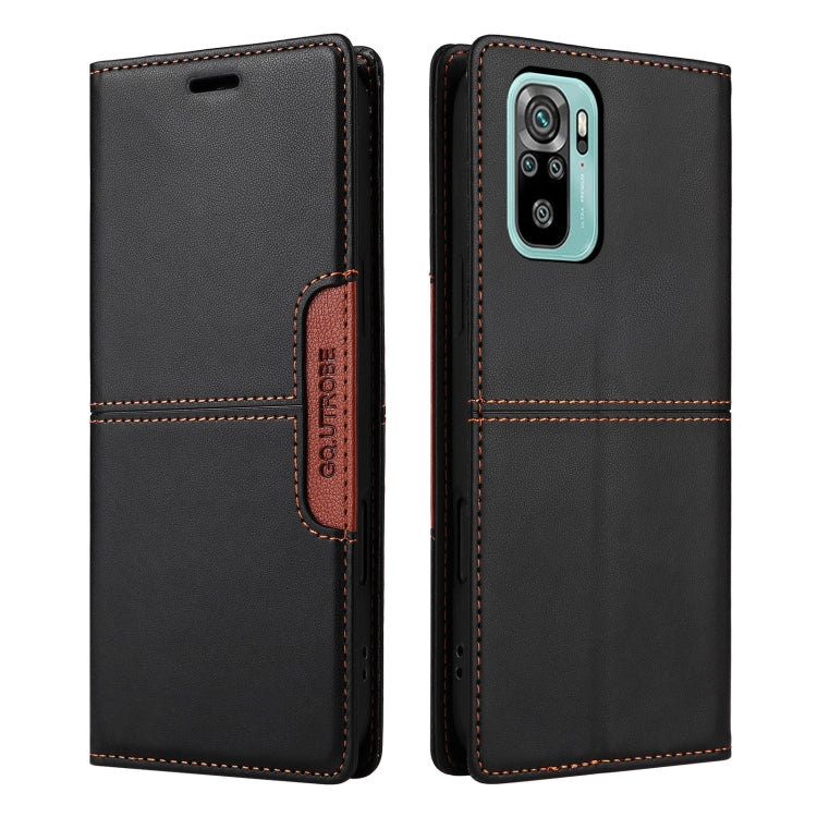For Redmi Note 10 4G GQUTROBE G01 RFID Anti-theft Leather Phone Case