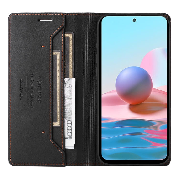 For Redmi Note 10 4G GQUTROBE G01 RFID Anti-theft Leather Phone Case