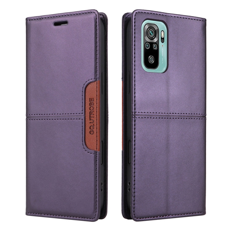 For Redmi Note 10 4G GQUTROBE G01 RFID Anti-theft Leather Phone Case