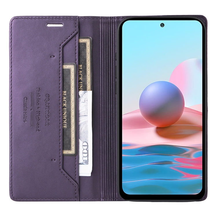 For Redmi Note 10 4G GQUTROBE G01 RFID Anti-theft Leather Phone Case