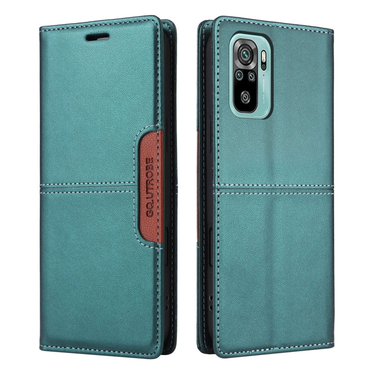 For Redmi Note 10 4G GQUTROBE G01 RFID Anti-theft Leather Phone Case