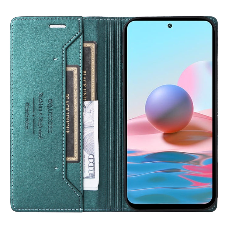For Redmi Note 10 4G GQUTROBE G01 RFID Anti-theft Leather Phone Case