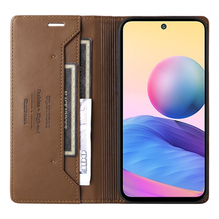 For Redmi Note 10 5G GQUTROBE G01 RFID Anti-theft Leather Phone Case