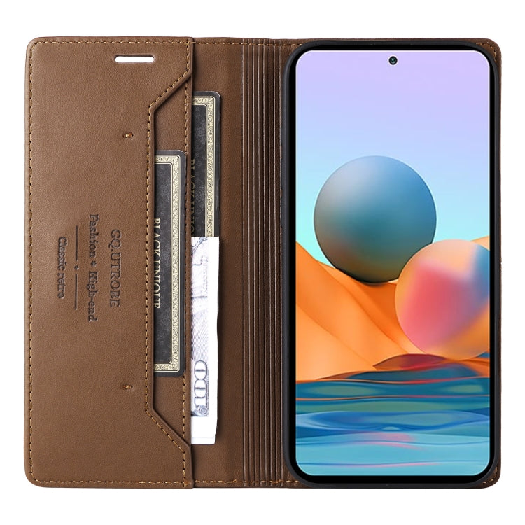 For Redmi Note 10 Pro 4G GQUTROBE G01 RFID Anti-theft Leather Phone Case