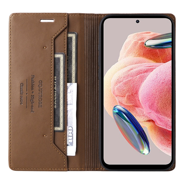For Redmi Note 12 4G GQUTROBE G01 RFID Anti-theft Leather Phone Case