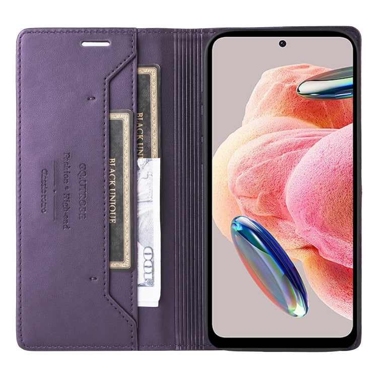 For Redmi Note 12 4G GQUTROBE G01 RFID Anti-theft Leather Phone Case
