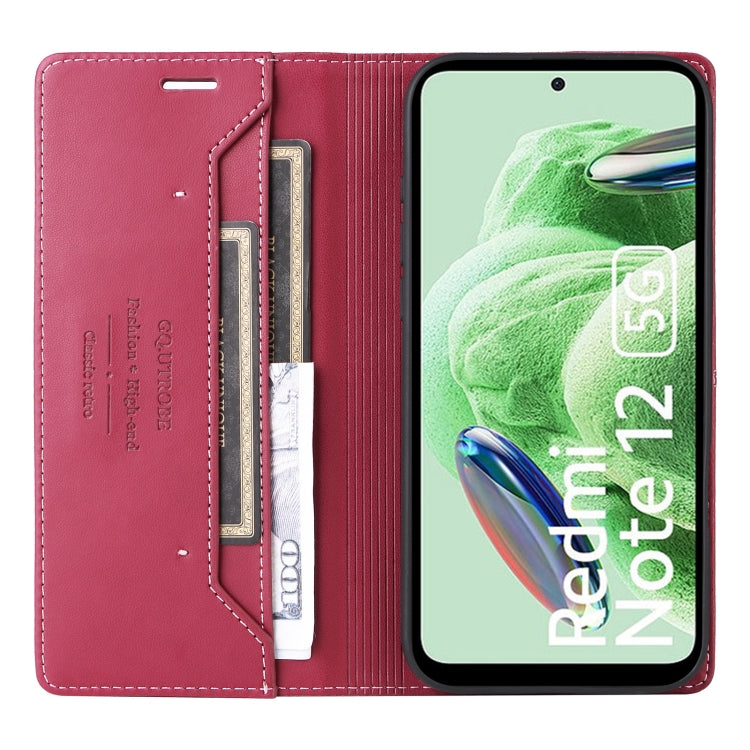 For Redmi Note 12 5G GQUTROBE G01 RFID Anti-theft Leather Phone Case