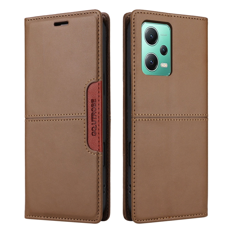 For Redmi Note 12 5G GQUTROBE G01 RFID Anti-theft Leather Phone Case