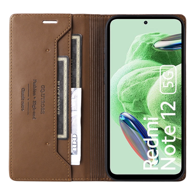For Redmi Note 12 5G GQUTROBE G01 RFID Anti-theft Leather Phone Case