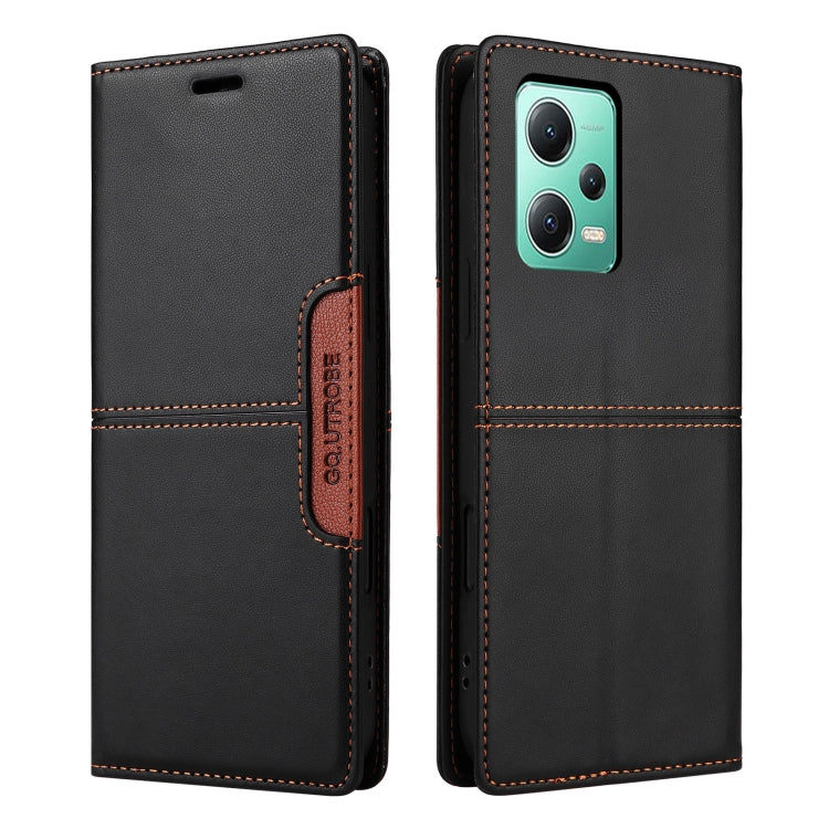 For Redmi Note 12 5G GQUTROBE G01 RFID Anti-theft Leather Phone Case