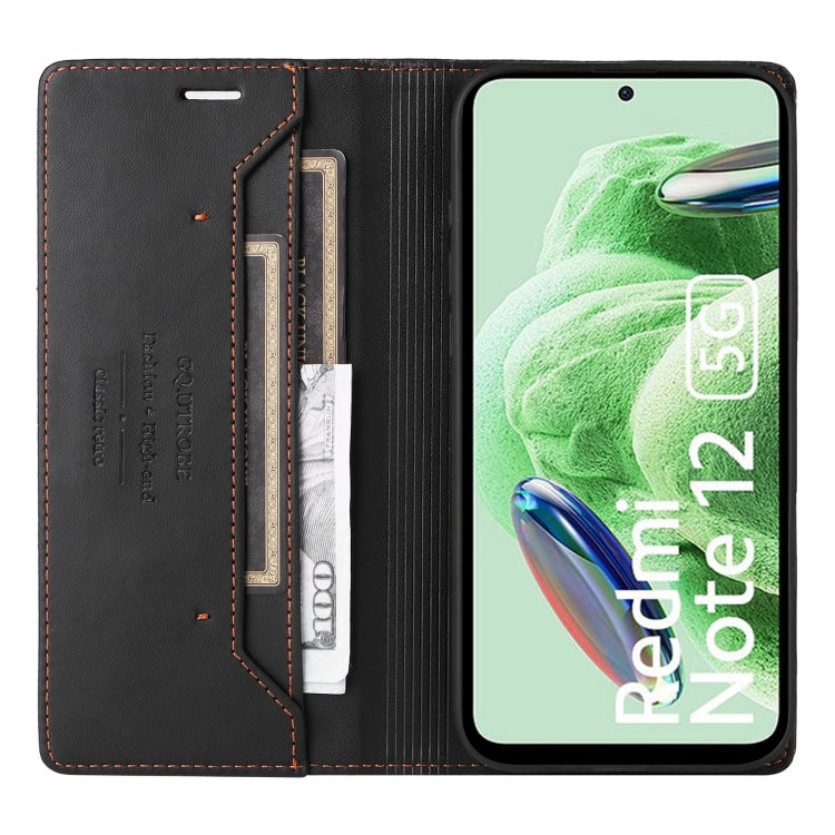 For Redmi Note 12 5G GQUTROBE G01 RFID Anti-theft Leather Phone Case