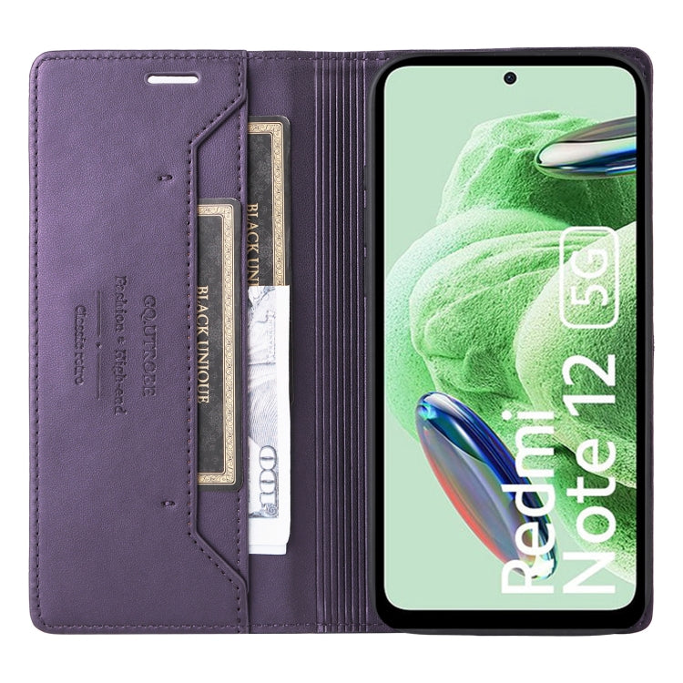 For Redmi Note 12 5G GQUTROBE G01 RFID Anti-theft Leather Phone Case