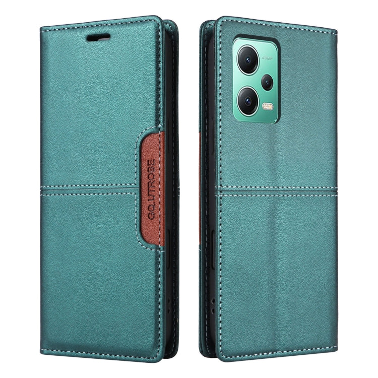 For Redmi Note 12 5G GQUTROBE G01 RFID Anti-theft Leather Phone Case