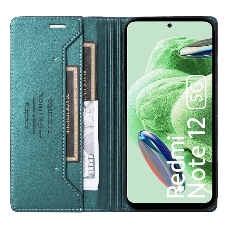 For Redmi Note 12 5G GQUTROBE G01 RFID Anti-theft Leather Phone Case