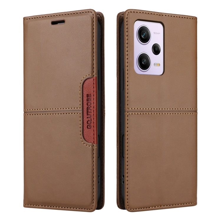 For Redmi Note 12 Pro 5G GQUTROBE G01 RFID Anti-theft Leather Phone Case