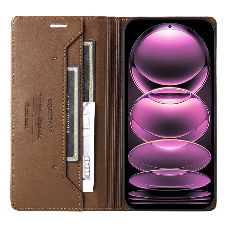 For Redmi Note 12 Pro 5G GQUTROBE G01 RFID Anti-theft Leather Phone Case
