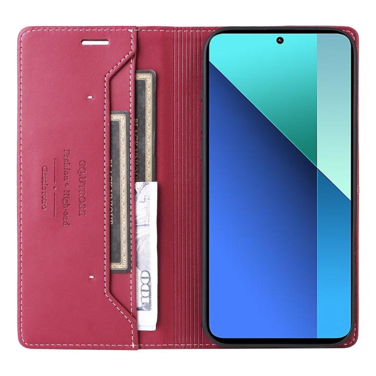 For Redmi Note 13 4G GQUTROBE G01 RFID Anti-theft Leather Phone Case